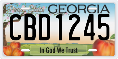 GA license plate CBD1245