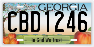 GA license plate CBD1246