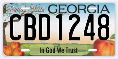 GA license plate CBD1248