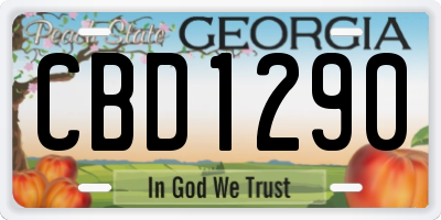 GA license plate CBD1290
