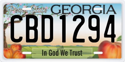 GA license plate CBD1294