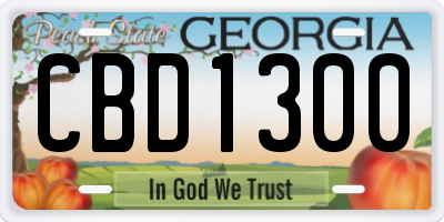 GA license plate CBD1300