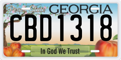 GA license plate CBD1318