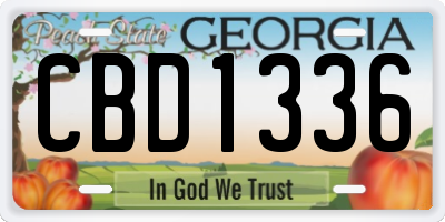 GA license plate CBD1336