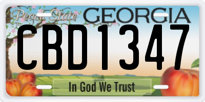 GA license plate CBD1347