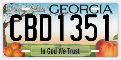 GA license plate CBD1351