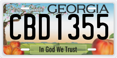 GA license plate CBD1355