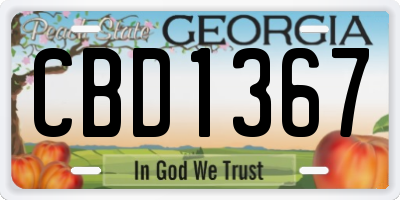 GA license plate CBD1367