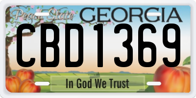 GA license plate CBD1369