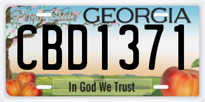 GA license plate CBD1371