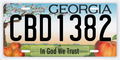 GA license plate CBD1382