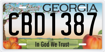 GA license plate CBD1387