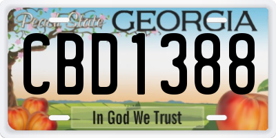 GA license plate CBD1388