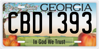 GA license plate CBD1393