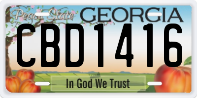 GA license plate CBD1416