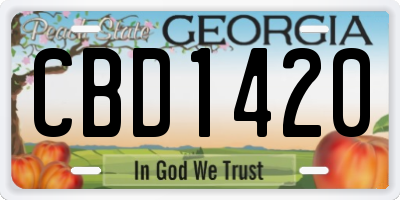 GA license plate CBD1420