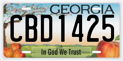 GA license plate CBD1425