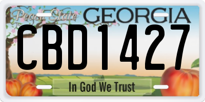 GA license plate CBD1427