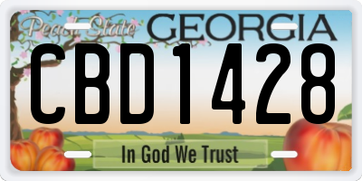 GA license plate CBD1428