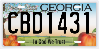 GA license plate CBD1431