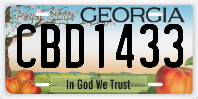 GA license plate CBD1433