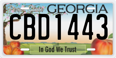 GA license plate CBD1443