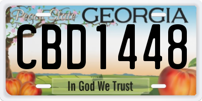 GA license plate CBD1448