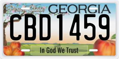 GA license plate CBD1459