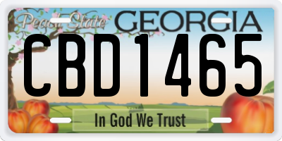 GA license plate CBD1465