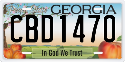 GA license plate CBD1470