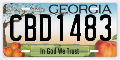 GA license plate CBD1483