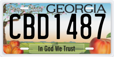 GA license plate CBD1487