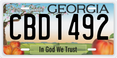 GA license plate CBD1492