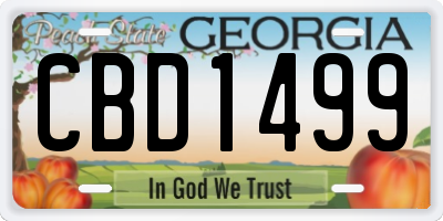 GA license plate CBD1499