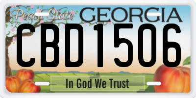 GA license plate CBD1506