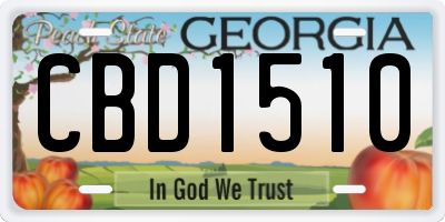 GA license plate CBD1510