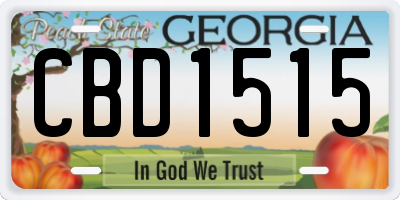 GA license plate CBD1515