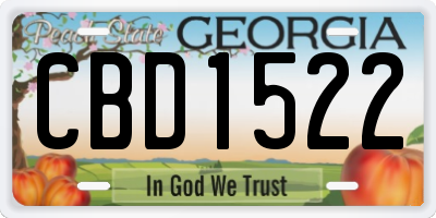 GA license plate CBD1522