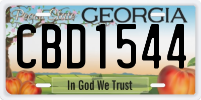 GA license plate CBD1544