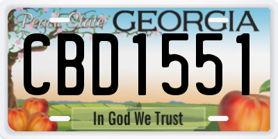 GA license plate CBD1551