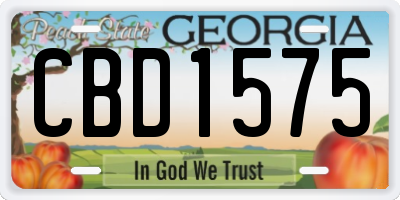 GA license plate CBD1575