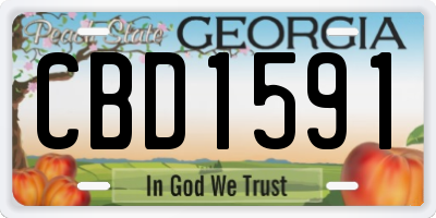 GA license plate CBD1591