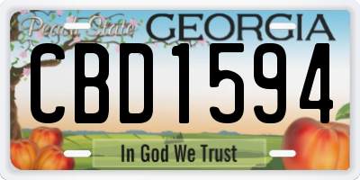 GA license plate CBD1594