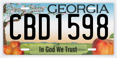 GA license plate CBD1598