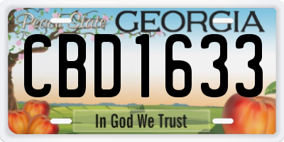 GA license plate CBD1633