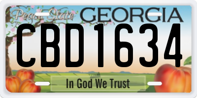GA license plate CBD1634