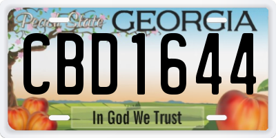 GA license plate CBD1644