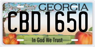 GA license plate CBD1650