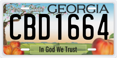 GA license plate CBD1664