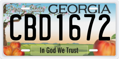 GA license plate CBD1672
